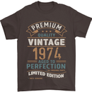 Premium Vintage 49th Birthday 1974 Mens T-Shirt 100% Cotton Dark Chocolate