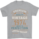 Premium Vintage 49th Birthday 1974 Mens T-Shirt 100% Cotton Sports Grey