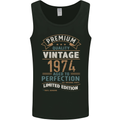 Premium Vintage 49th Birthday 1974 Mens Vest Tank Top Black