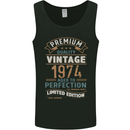 Premium Vintage 49th Birthday 1974 Mens Vest Tank Top Black