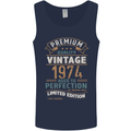 Premium Vintage 49th Birthday 1974 Mens Vest Tank Top Navy Blue