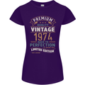 Premium Vintage 49th Birthday 1974 Womens Petite Cut T-Shirt Purple