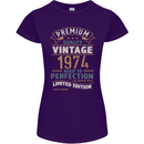 Premium Vintage 49th Birthday 1974 Womens Petite Cut T-Shirt Purple