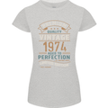 Premium Vintage 49th Birthday 1974 Womens Petite Cut T-Shirt Sports Grey