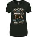 Premium Vintage 49th Birthday 1974 Womens Wider Cut T-Shirt Black