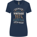 Premium Vintage 49th Birthday 1974 Womens Wider Cut T-Shirt Navy Blue