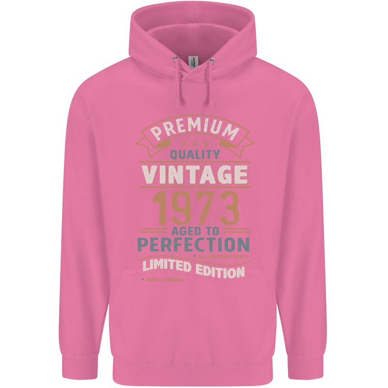 Premium Vintage 50th Birthday 1973 Mens 80% Cotton Hoodie Azelea
