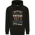 Premium Vintage 50th Birthday 1973 Mens 80% Cotton Hoodie Black