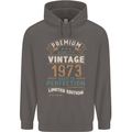 Premium Vintage 50th Birthday 1973 Mens 80% Cotton Hoodie Charcoal