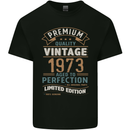 Premium Vintage 50th Birthday 1973 Mens Cotton T-Shirt Tee Top Black
