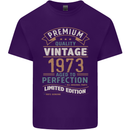 Premium Vintage 50th Birthday 1973 Mens Cotton T-Shirt Tee Top Purple