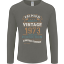 Premium Vintage 50th Birthday 1973 Mens Long Sleeve T-Shirt Charcoal