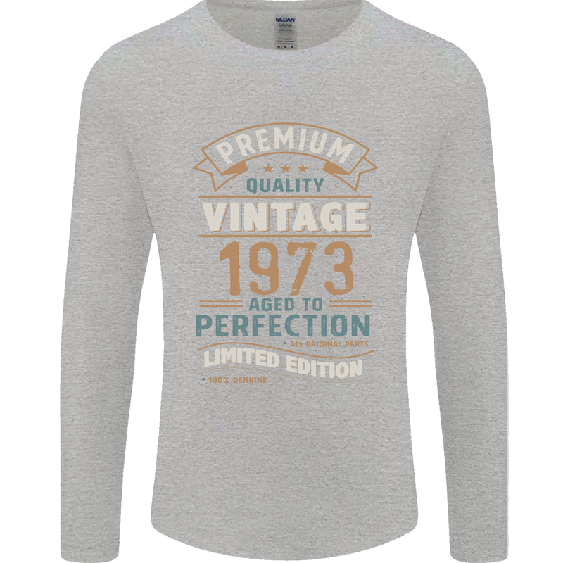 Premium Vintage 50th Birthday 1973 Mens Long Sleeve T-Shirt Sports Grey