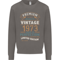 Premium Vintage 50th Birthday 1973 Mens Sweatshirt Jumper Charcoal