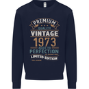 Premium Vintage 50th Birthday 1973 Mens Sweatshirt Jumper Navy Blue