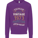 Premium Vintage 50th Birthday 1973 Mens Sweatshirt Jumper Purple