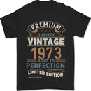 Premium Vintage 50th Birthday 1973 Mens T-Shirt 100% Cotton Black