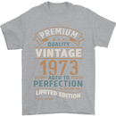 Premium Vintage 50th Birthday 1973 Mens T-Shirt 100% Cotton Sports Grey