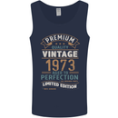Premium Vintage 50th Birthday 1973 Mens Vest Tank Top Navy Blue
