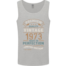 Premium Vintage 50th Birthday 1973 Mens Vest Tank Top Sports Grey