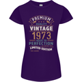 Premium Vintage 50th Birthday 1973 Womens Petite Cut T-Shirt Purple