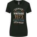 Premium Vintage 50th Birthday 1973 Womens Wider Cut T-Shirt Black