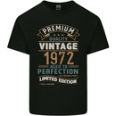 Premium Vintage 51st Birthday 1972 Mens Cotton T-Shirt Tee Top Black