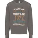 Premium Vintage 51st Birthday 1972 Mens Sweatshirt Jumper Charcoal