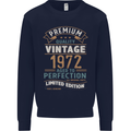 Premium Vintage 51st Birthday 1972 Mens Sweatshirt Jumper Navy Blue