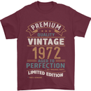 Premium Vintage 51st Birthday 1972 Mens T-Shirt 100% Cotton Maroon