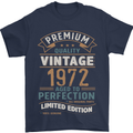 Premium Vintage 51st Birthday 1972 Mens T-Shirt 100% Cotton Navy Blue