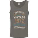 Premium Vintage 51st Birthday 1972 Mens Vest Tank Top Charcoal