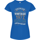 Premium Vintage 51st Birthday 1972 Womens Petite Cut T-Shirt Royal Blue