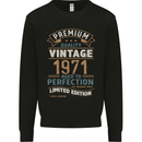 Premium Vintage 52nd Birthday 1971 Mens Sweatshirt Jumper Black