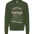 Premium Vintage 52nd Birthday 1971 Mens Sweatshirt Jumper Forest Green