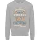 Premium Vintage 52nd Birthday 1971 Mens Sweatshirt Jumper Sports Grey
