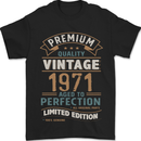 Premium Vintage 52nd Birthday 1971 Mens T-Shirt 100% Cotton Black