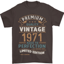 Premium Vintage 52nd Birthday 1971 Mens T-Shirt 100% Cotton Dark Chocolate