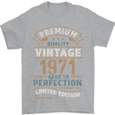 Premium Vintage 52nd Birthday 1971 Mens T-Shirt 100% Cotton Sports Grey