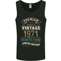 Premium Vintage 52nd Birthday 1971 Mens Vest Tank Top Black