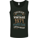 Premium Vintage 52nd Birthday 1971 Mens Vest Tank Top Black