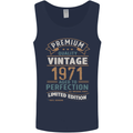 Premium Vintage 52nd Birthday 1971 Mens Vest Tank Top Navy Blue