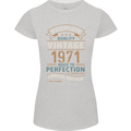 Premium Vintage 52nd Birthday 1971 Womens Petite Cut T-Shirt Sports Grey