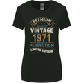 Premium Vintage 52nd Birthday 1971 Womens Wider Cut T-Shirt Black