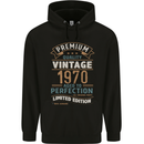 Premium Vintage 53rd Birthday 1970 Mens 80% Cotton Hoodie Black