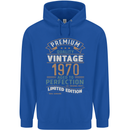 Premium Vintage 53rd Birthday 1970 Mens 80% Cotton Hoodie Royal Blue