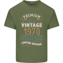 Premium Vintage 53rd Birthday 1970 Mens Cotton T-Shirt Tee Top Military Green