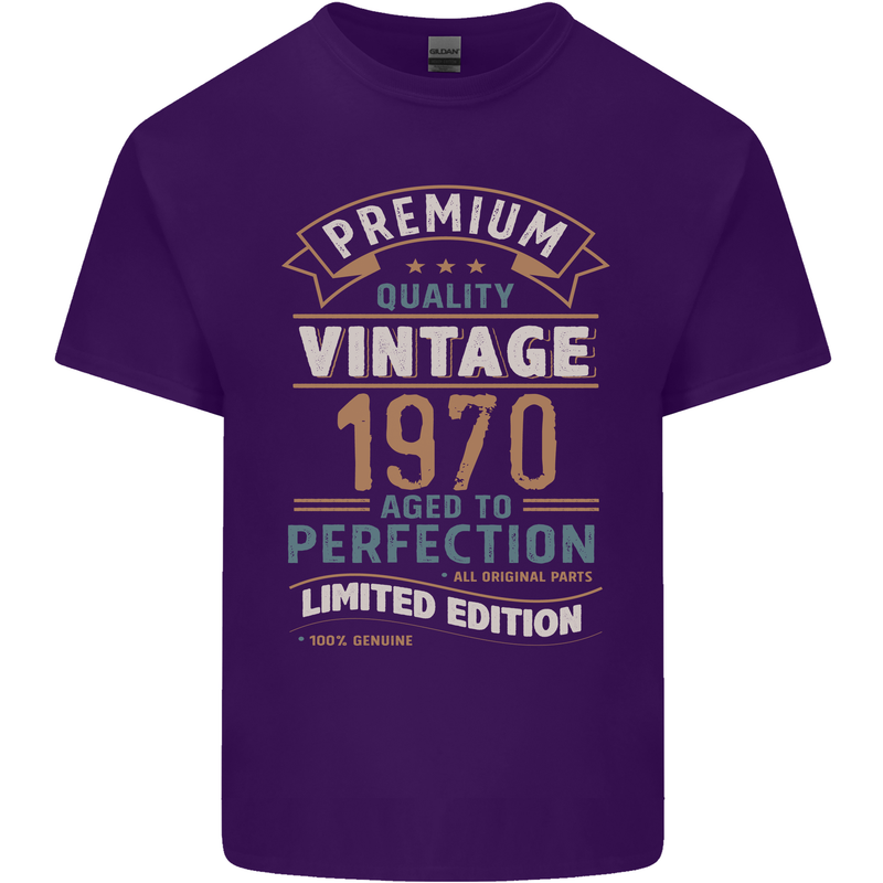 Premium Vintage 53rd Birthday 1970 Mens Cotton T-Shirt Tee Top Purple