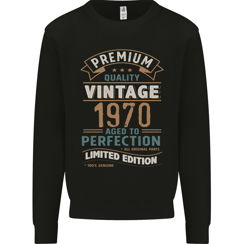 Premium Vintage 53rd Birthday 1970 Mens Sweatshirt Jumper Black