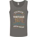 Premium Vintage 53rd Birthday 1970 Mens Vest Tank Top Charcoal